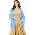 Šifónový šál přes společenské šaty Blankytně modrá – Sleviste.cz