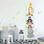 INSPIO Samolepka na zeď - Dětský metr s veselými zvířátky, velikost 90 x 110 cm, 3599f – Hledejceny.cz