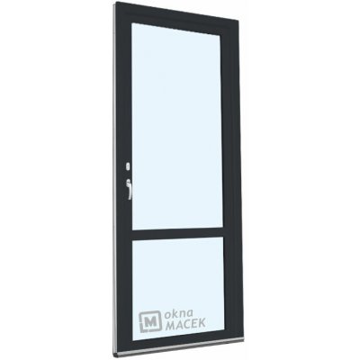 Kömmerling balkonové dveře 70 AD s příčkou OS levé antracit/bílá 80 x 240 cm oboustranná klika + FAB + hliníkový práh – Hledejceny.cz