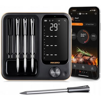 INKBIRD bezdrátový teploměr na maso Smart Grill WIFI Bluetooth s dosahem 91 m – Zboží Mobilmania