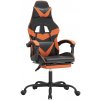 Herní křeslo Vidaxl herní židle s podnožkou z černé a oranžové umělé kůže