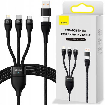 Baseus CASS030101 Flash Series II USB Type C / USB Type A - USB Type C / Lightning / micro USB 100 W, 1,2m