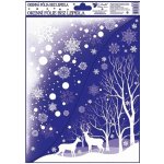 Okenní fólie rohová s glitrem zimní krajina 42x30cm set – Hledejceny.cz