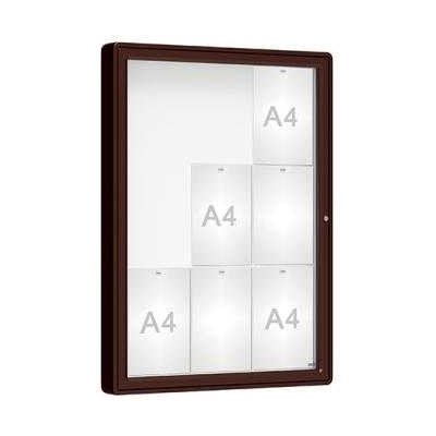 PROCITY Venkovní vitrína model 2000, 9 x A4, plexi, hnědá – Zboží Živě