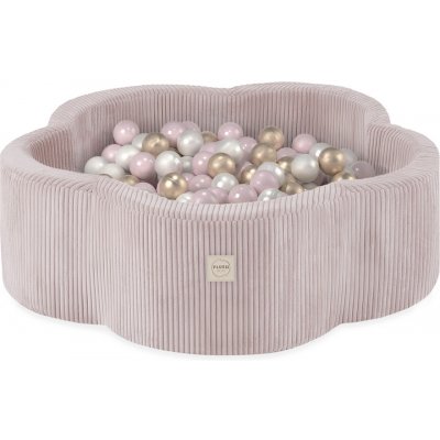 Plush Nest suchý bazén Květinová zóna prémiový manšestr světle růžový 95 x 30 cm + 300 míčků – Zboží Mobilmania