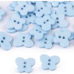 Knoflík plastový 13x16mm motýl modrý světlý – Zboží Dáma