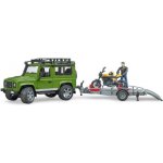 Bruder 2589 Land Rover s přepravníkem a motocyklem Ducati Scrambler Full Throttle – Zboží Dáma
