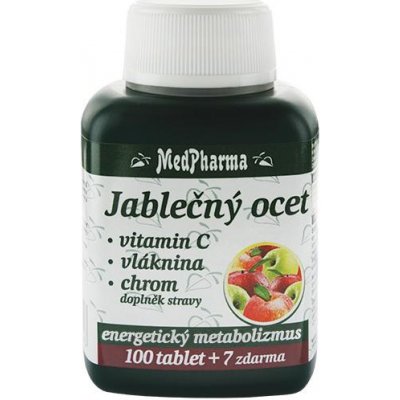 MEDPHARMA Jablečný ocet + Vláknina + Vitamin C + Chrom, 107 tablet