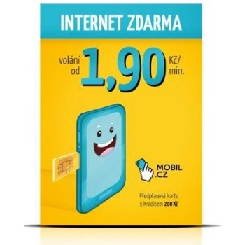 Mobil.CZ SIM karta, kredit 200 Kč O2