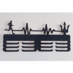 LYMFY | Dřevěný věšák na medaile malovaný 55cm BEH PULZ SYMBOL | přírodní dřevo – Zboží Dáma