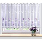 Forbyt žakárová vitrážová záclona LEVANDULE, fialová na bílé, s bordurou výška 40cm (v metráži) – Zboží Dáma