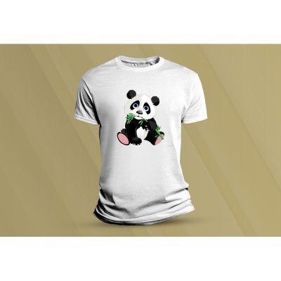 Sandratex dětské bavlněné tričko Panda., bílá – Zboží Mobilmania