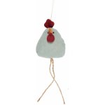 IB LAURSEN Závěsná velikonoční dekorace Hen long Legs Modrá, béžová barva, textil – Zboží Dáma