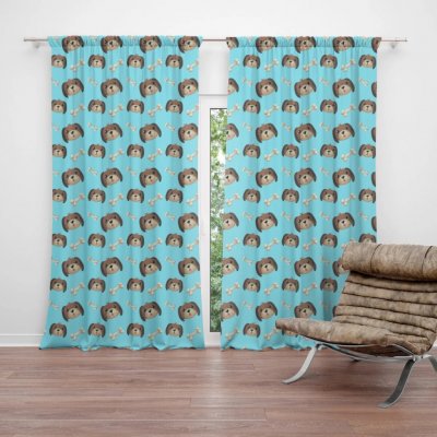 Sablio Závěs Pejsek s kostí: 2ks 140x250cm – Hledejceny.cz