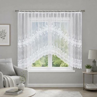 Dekorační oblouková krátká záclona na žabky JOWITA 160 bílá 300x160 cm MyBestHome – Hledejceny.cz