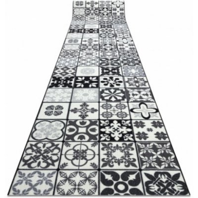 Nej-koberce Azulejo Patchwork lisabonský obklad šedý / černý metráž 67 cm – Zboží Mobilmania