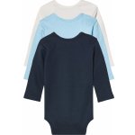 Lupilu Dětské body s BIO bavlnou 3kusy bílá modrá navy modrá – Sleviste.cz