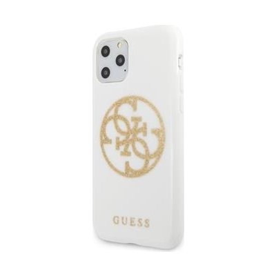 Pouzdro GUESS 4G Glitter Circle Apple iPhone 11 Pro Max bílo-zlaté – Zboží Mobilmania