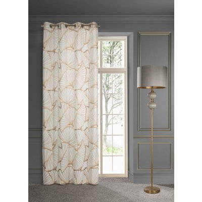 HOTOVÝ ZÁVĚS/LIMITED COLLECTION/LUNA3/ 140X250 KOV.KROUŽKY B+BÉŽ – Sleviste.cz