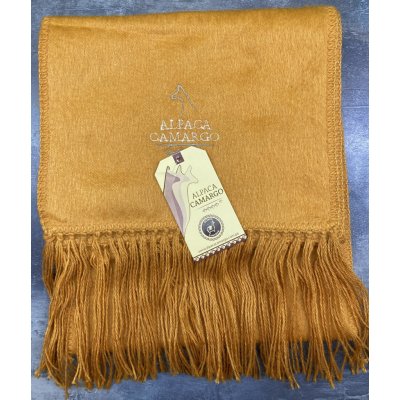 Alpaca camargo šála z vlny alpaky hořčicová – Zboží Dáma
