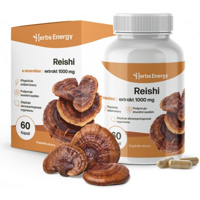 Herbs Energy Reishi Extrakt 1 000 mg + Acerola 60 kapslí – Zboží Mobilmania