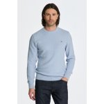 Gant svetr MICRO COTTON TEXTURE C-NECK modrá – Zboží Mobilmania