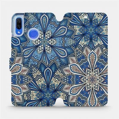 Mobiwear flip pouzdro Huawei Nova 3 V108P Modré mandala květy – Zboží Mobilmania