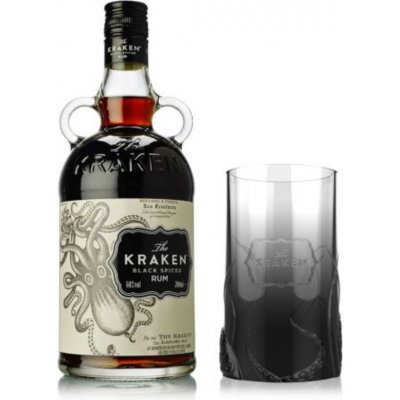 The Kraken Black Spiced 40% 0,7 l (dárkové balení 1 sklenice) – Zbozi.Blesk.cz