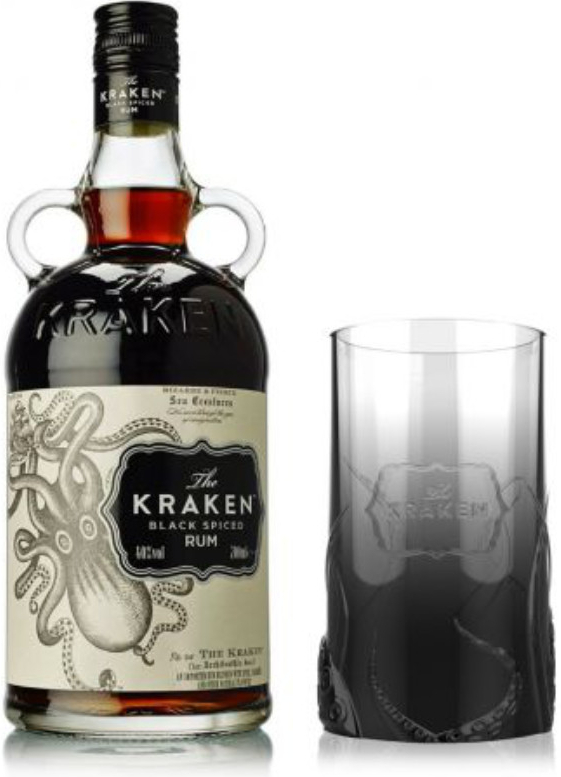 The Kraken Black Spiced 40% 0,7 l (dárkové balení 1 sklenice)