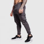 Iron Aesthetics pánské tepláky Cargo Joggers tmavě šedé – Zbozi.Blesk.cz