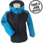Chlapecká softshellová bunda s fleecem černá s barevnými rukávy – Sleviste.cz