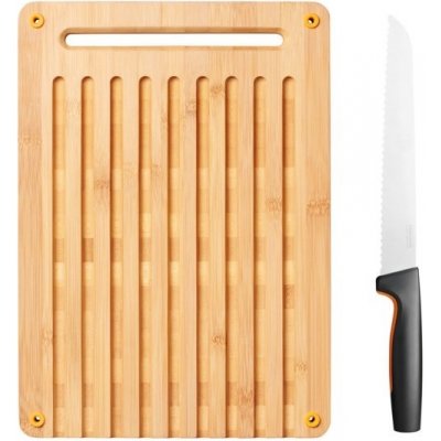 Kuchyňské prkénko Fiskars Functional Form + nůž na pečivo – Zboží Mobilmania