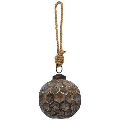 Clayre & Eef Měděná antik skleněná ozdoba Hexagon Copper S Ø 7*7 cm – Hledejceny.cz