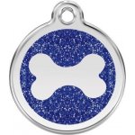Red Dingo známka Bone Glitter Navy Kost modrá třpytivá S 20 mm – Sleviste.cz