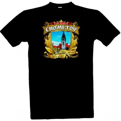 Tričko s potiskem Chomutov-Moje město Můj domov pánské Černá – Zboží Mobilmania