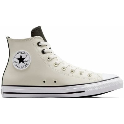 Converse Chuck Taylor All Star Fall Leather Hi A04570/Egret/Black/White – Zboží Mobilmania