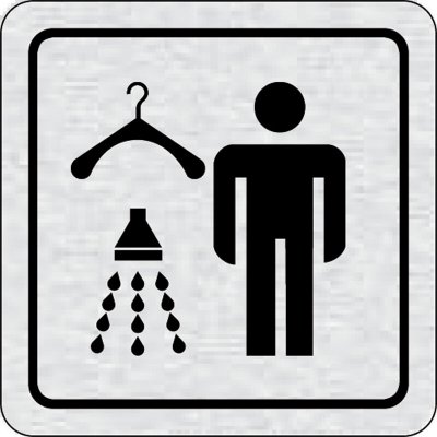 Nalepovací cedulka na dveře - Šatna se sprchou muži – Sleviste.cz