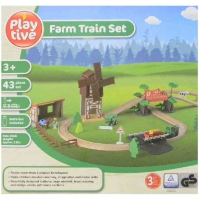 Playtive Dřevěná železnice Statek 43 dílů – Zboží Dáma
