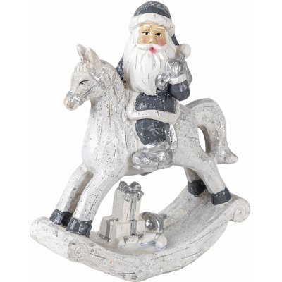 Dekorace Santa na houpacím koni s dárkem 13*6*17 cm – Hledejceny.cz