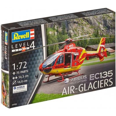 Revell Model Kit Plastic helicopter 04986 EC 135 Air Glaciers 1:72 – Hledejceny.cz
