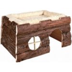 Trixie dřevěný domek Natural Living Tilde s plyšovým pelíškem na střeše 39 x 22 x 29 cm – Zboží Mobilmania