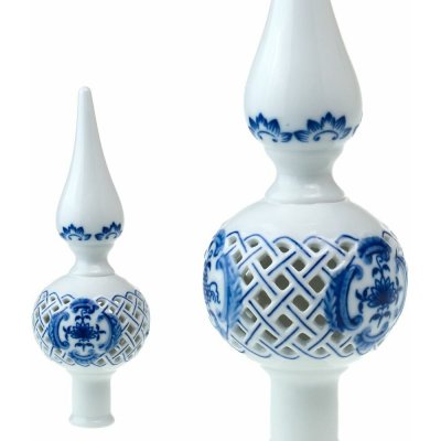 Český porcelán Cibulák Špička vánoční prolamovaná prům. 7,5 cm; v. 22 cm – Hledejceny.cz