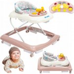 Baby Mix Chodítko s volantem a silikonovými kolečky pudrová růžová – Hledejceny.cz