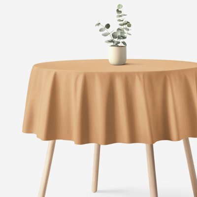 Goldea kulatý ubrus 100% bavlněné plátno hnědý Ø 130 cm – Sleviste.cz