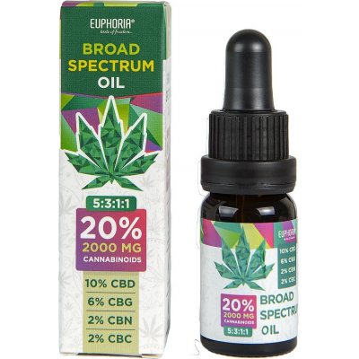 Euphoria CBD konopný širokospektrální olej 20 % 10 ml – Hledejceny.cz