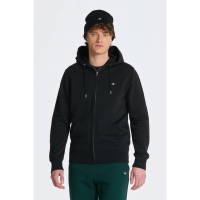 GANT REG SHIELD FULL ZIP HOODIE černá – Zboží Mobilmania