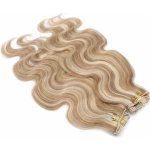 Deluxe clip in vlasy vlnité 100% lidské REMY 50cm světlý melír – Hledejceny.cz