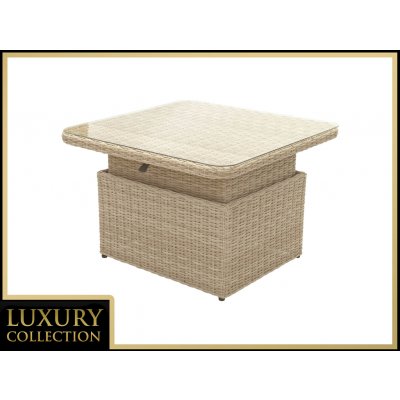 DEOKORK Ratanový stůl výsuvný jídelní/odkládací 100 x 100 cm MALIBU (cappuccino) – Hledejceny.cz