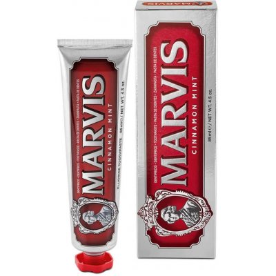 Marvis Cinnamon Mint bez fluoridu s příchutí skořice a máty 85 ml – Hledejceny.cz