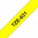 Brother TZE-631, černý tisk žlutý podklad 8 m x 12 mm – Zboží Mobilmania